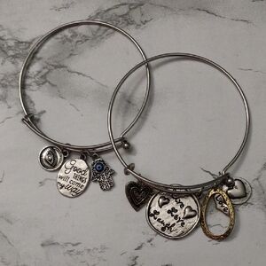 Silver Charm Bracelet Set